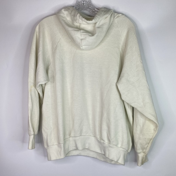 Vintage Wyoming White Hooded Sweatshirt Grunge Bison XL - Picture 4 of 8